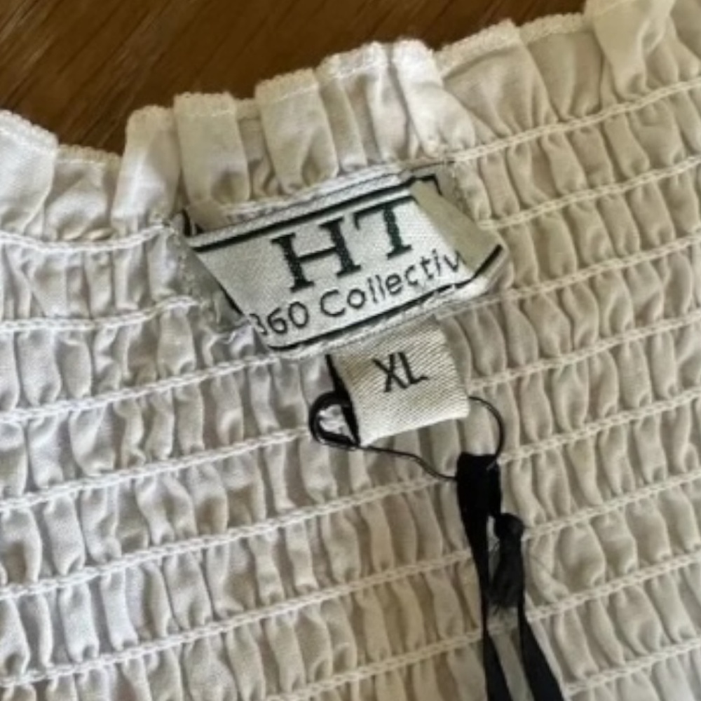 HT360 Collective Layered Ruffle Mini Skirt XL White Double Layer Cotton NWT - Picture 9 of 11